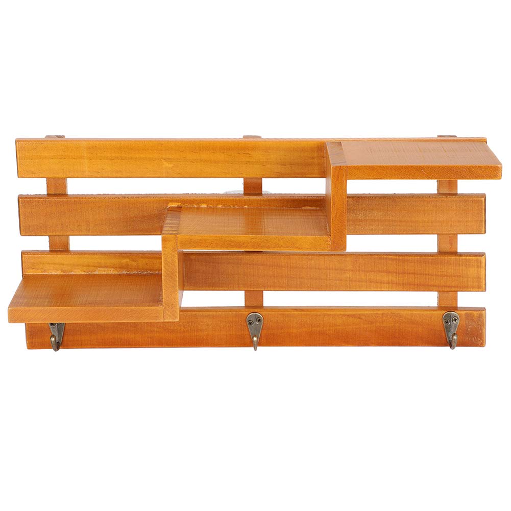 Étagère de rangement murale Pilipane en bois massif vintage