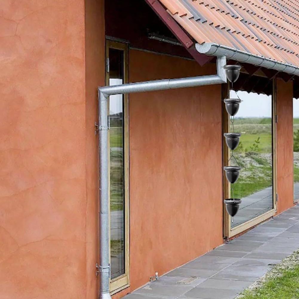 Élégante chaîne de pluie d'extérieur en alliage d'aluminium, idéale pour diriger l'eau de pluie et embellir les jardins (A)