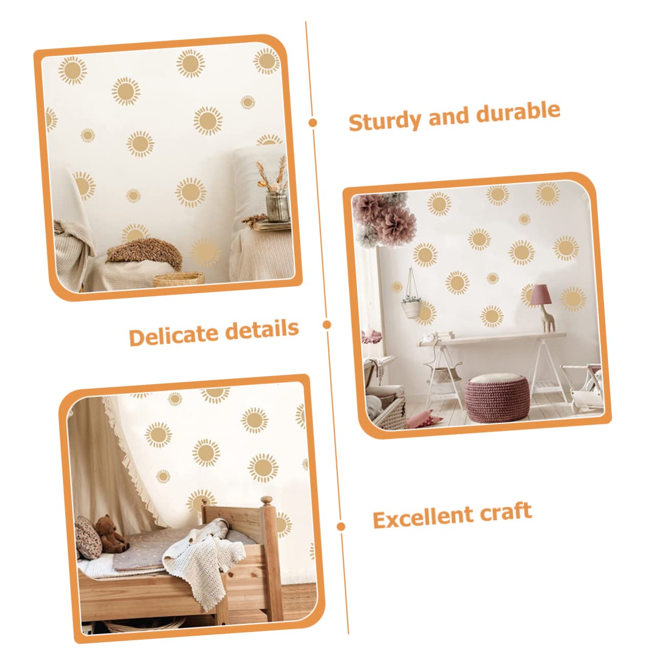 DOITOOL 15 Pz adesivo da parete sole Home decor pvc adesivo muro decorativo decorazioni di girasoli adesivi murali bohémien arredamento bohémien adesivi murali dei cartoni animati
