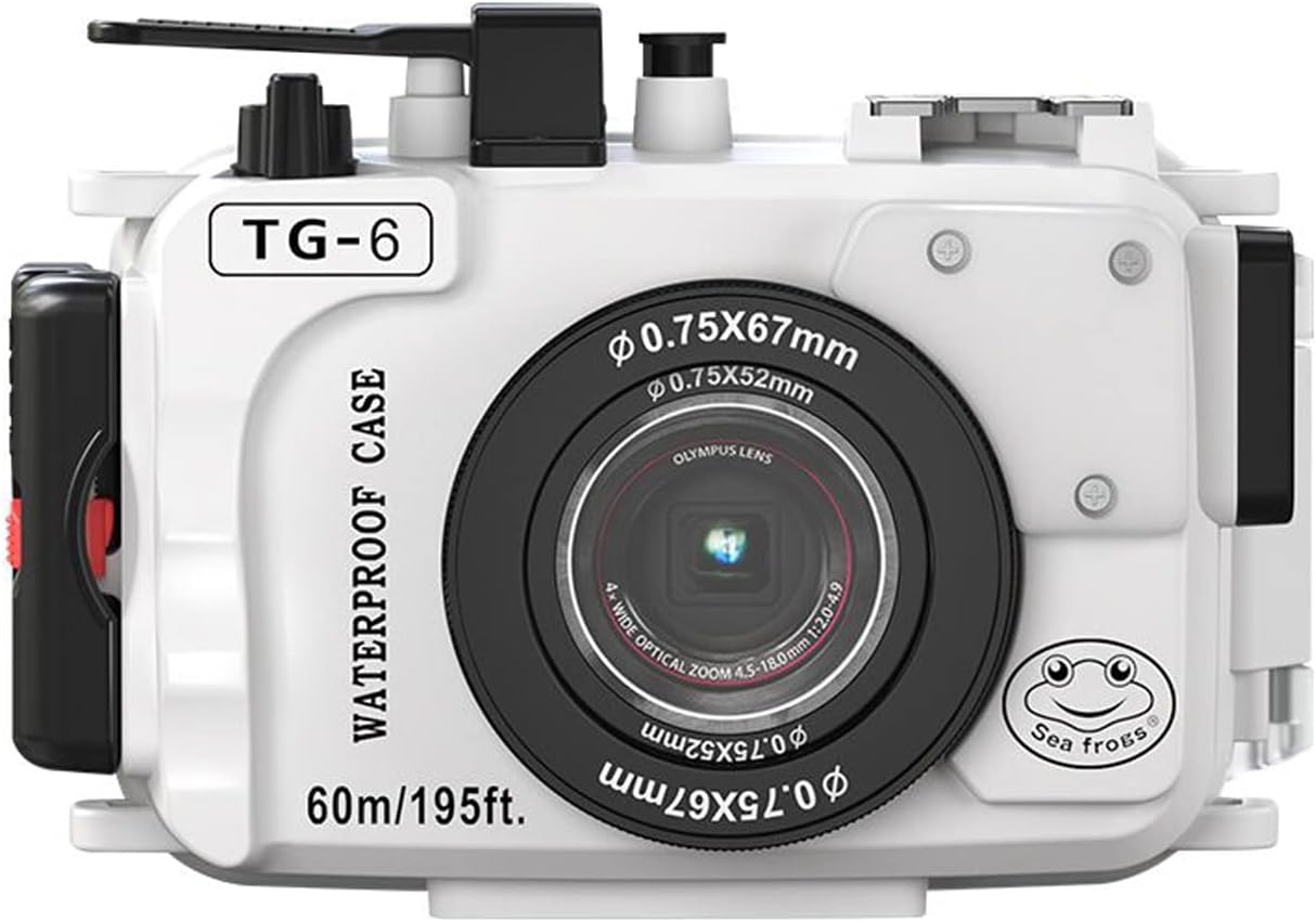 waterproof case，Camera Waterproof Housing Diving Case Protective Shell Underwater 60m/195ft Replacement for Olympus TG-6 Camera