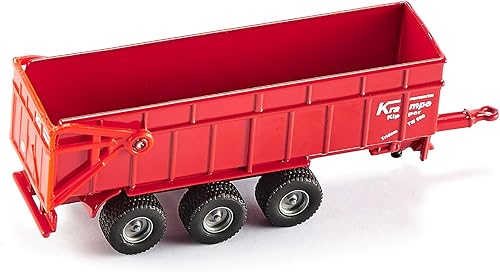 Miniatura 4 de Massey Ferguson 8480 Dyna VT Tractor Rojo con parte superior plateada y Krampe Dump Trailer Rojo 187 (HO) Modelos fundidos a presión por Siku SK1844