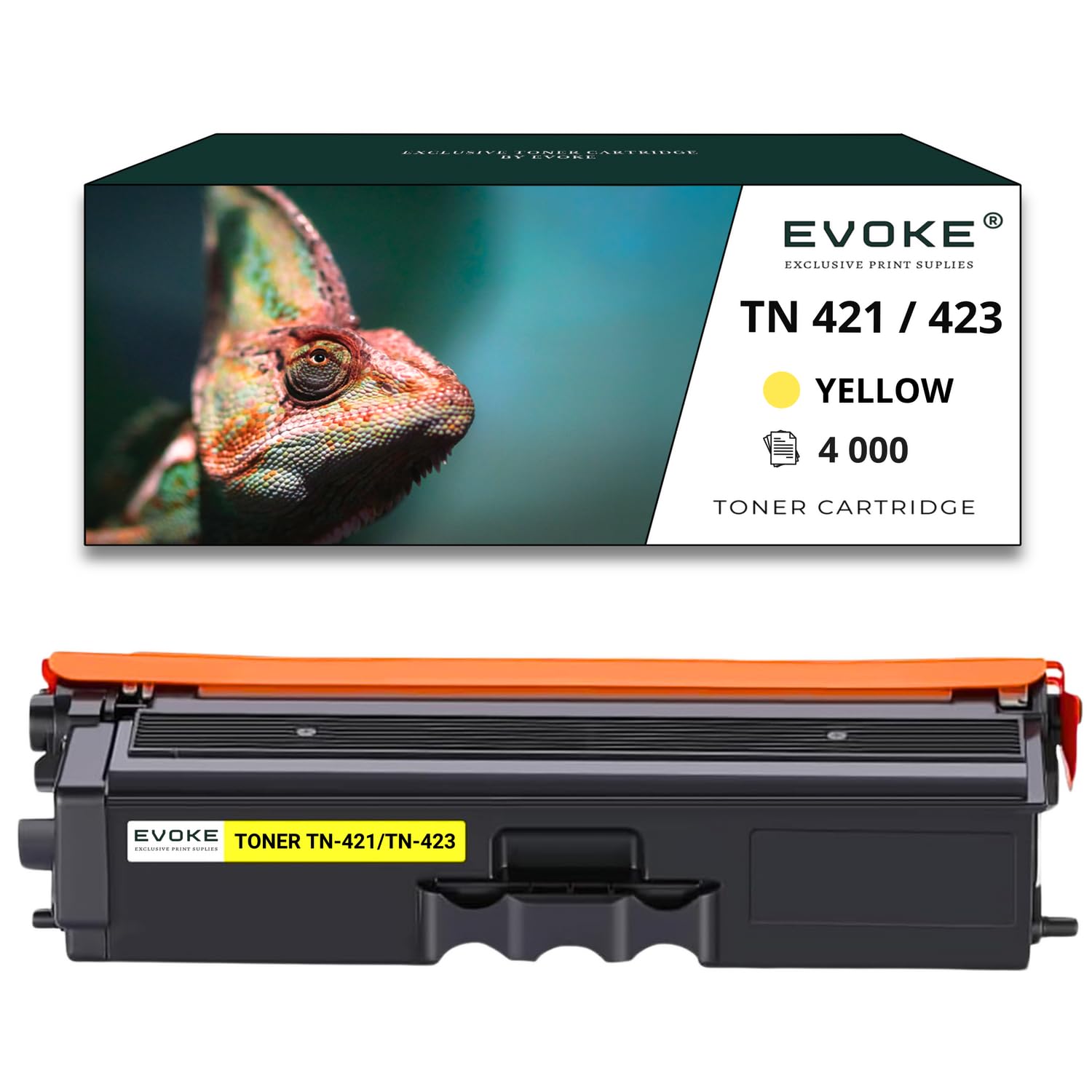 EVOKE TN423 TN-423 Toner Kompatybilny z Brother DCP-L8410CDW MFC-8690CDW MFC-8900CDW (Zestaw CMYK) 18500 Stron