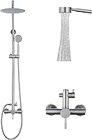 FOROUTE SS304 Outdoor Shower Faucet Set - Brushed Nickel High Pressure Rainfall Showerhead & Handheld Wand Kit