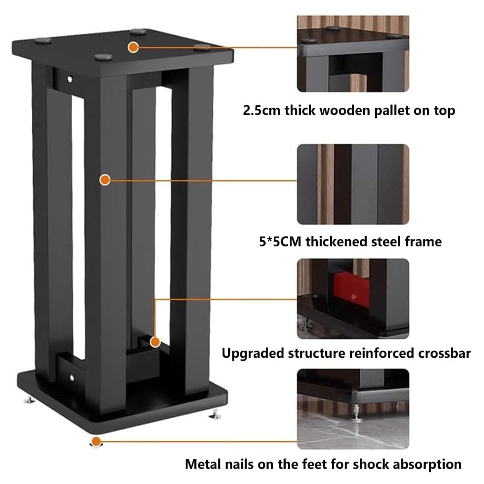 Wytrzymały stojak na subwoofer – solidna metalowa i drewniana podstawa dla lepszej stabilności kina domowego i systemu dźwięku przestrzennego