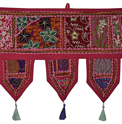 Décoration à suspendre Toran patchwork brodé main tenture murale vintage - 3