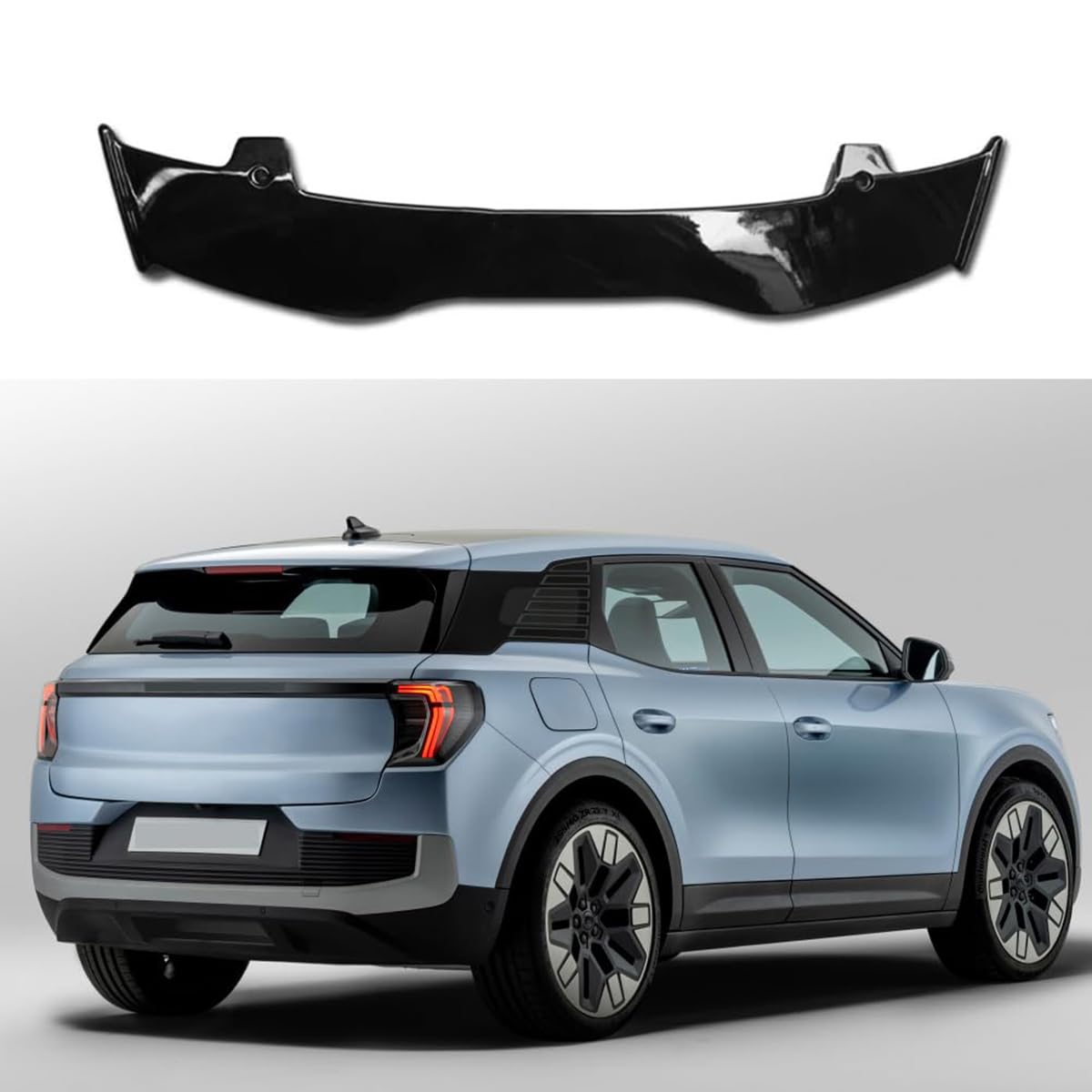 TWIKKA Rear Spoiler, Black Plastic, Suitable for Ford Explorer EV, Bolt-On Installation