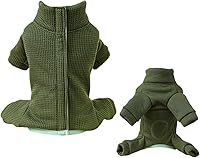 Vista 8 de Ropa para perros pequeños, cuello alto, abrigo de forro polar para otoño e invierno, overol para perro, pijama para cachorros, ropa de gato