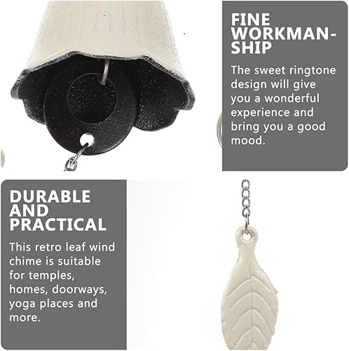 Miniatura 7 de DOITOOL Campanas de viento japonesas de hierro fundido, estilo templo, campana de metal pequeña de la suerte para campana de jardín, patio, balcón,