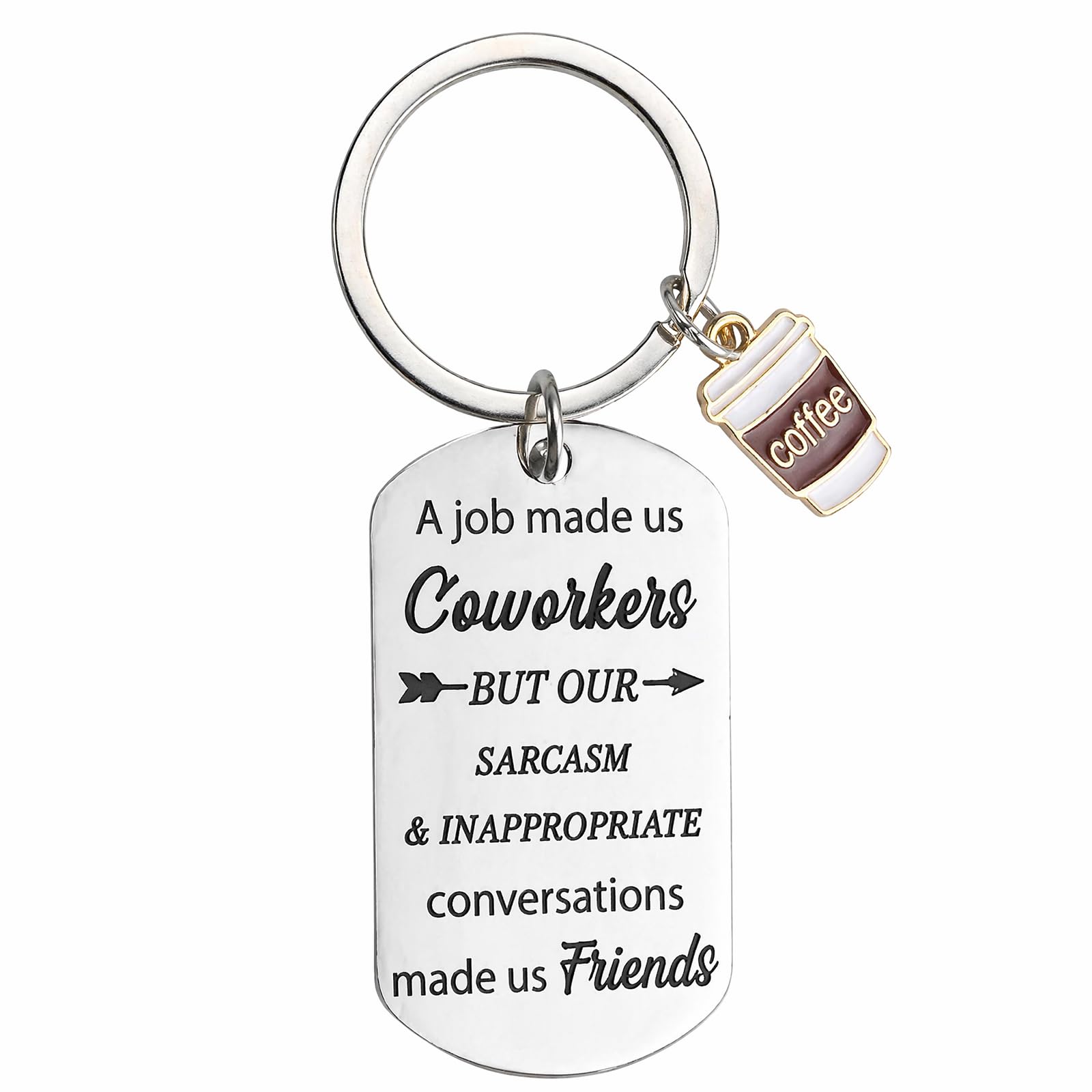 Solvio Unisex Silver Funny Coworker Keyring Gifts For Women Men Leaving Gifts For Colleagues Work Bestie Gifts Farewell Going Away Goodbye Retirement Present
