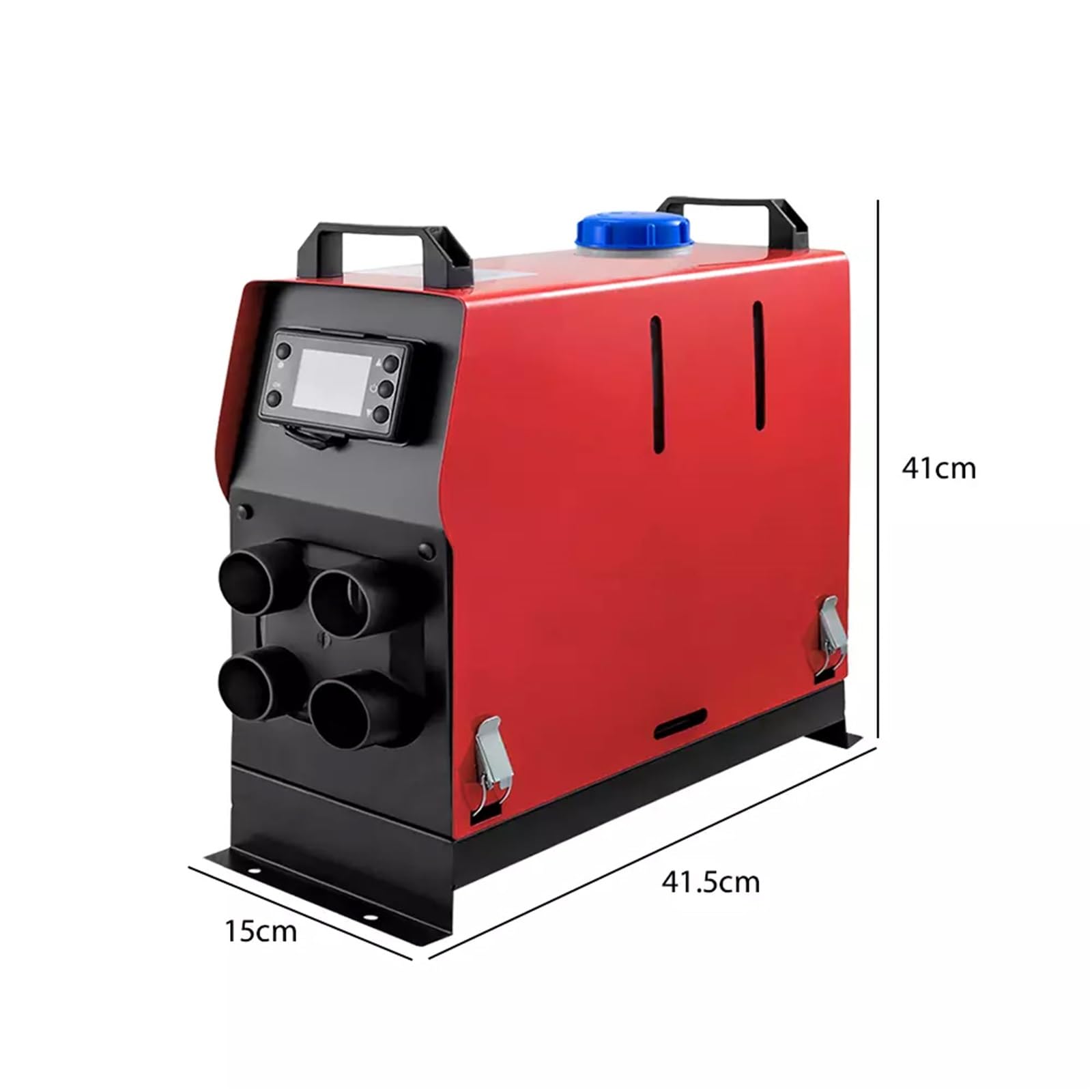 12 V, 8 kW, wielofunkcyjny, nocny grzejnik na olej napędowy z pilotem i monitorem LCD do kamperów, ciężarówek, autobusów, łodzi, samochodów turystycznych, przyczep kempingowych i kamperów (czerwony,