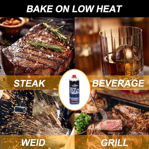 CoYlBod Butane Torch Lighter with butane Included, Kitchen Torch with 1 Butane Canister, Creme Brulee Torch with Adjustable Flame with Reverse Use for Creme, Brulee, BBQ, Baking, Jewelry - Thumbnail 6