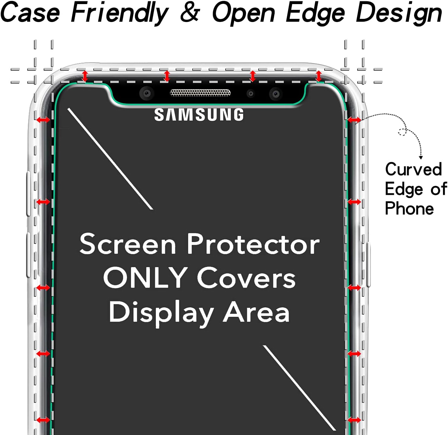 KATIN [2-Pack] For Samsung Galaxy J7 2017, J7 Prime, J7 Perx, J7 Sky Pro, J7 V, J7 Perx Tempered Glass Screen Protector No-Bubble, 9H Hardness, Easy to Install