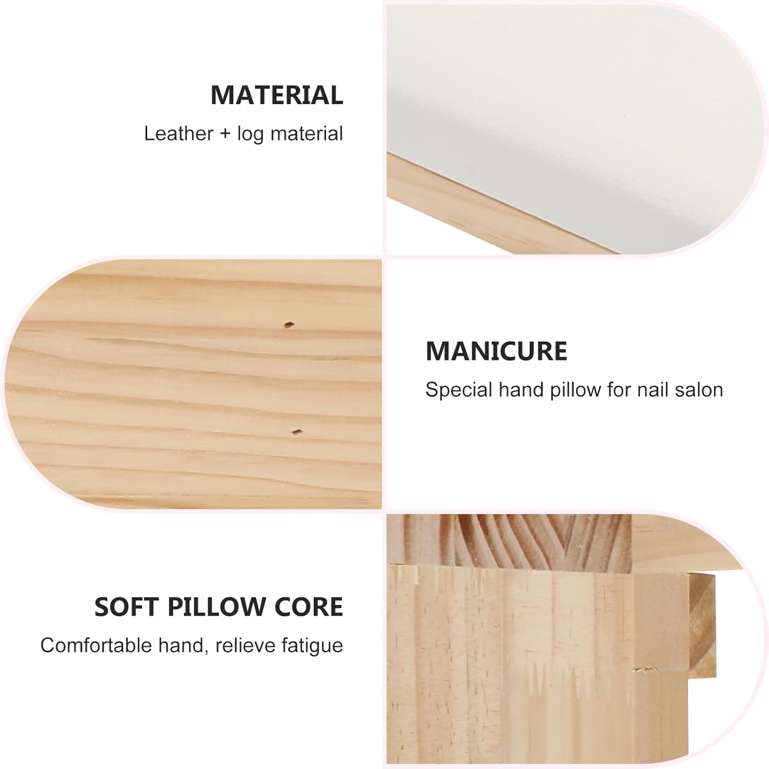 Abaodam Matte Ivory Nail Art Hand Rest Pillow for Manicure with Wrist Cushion, Soft Japanese Style Manicure Hand Cushion for Salon and Home Nail Technician Use