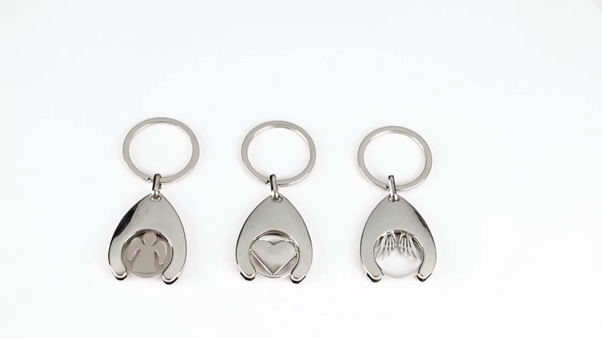 Jeton de Caddie, 2 Pièces Porte Clef Ange Gardien avec Jeton Caddie, Porte Clé J