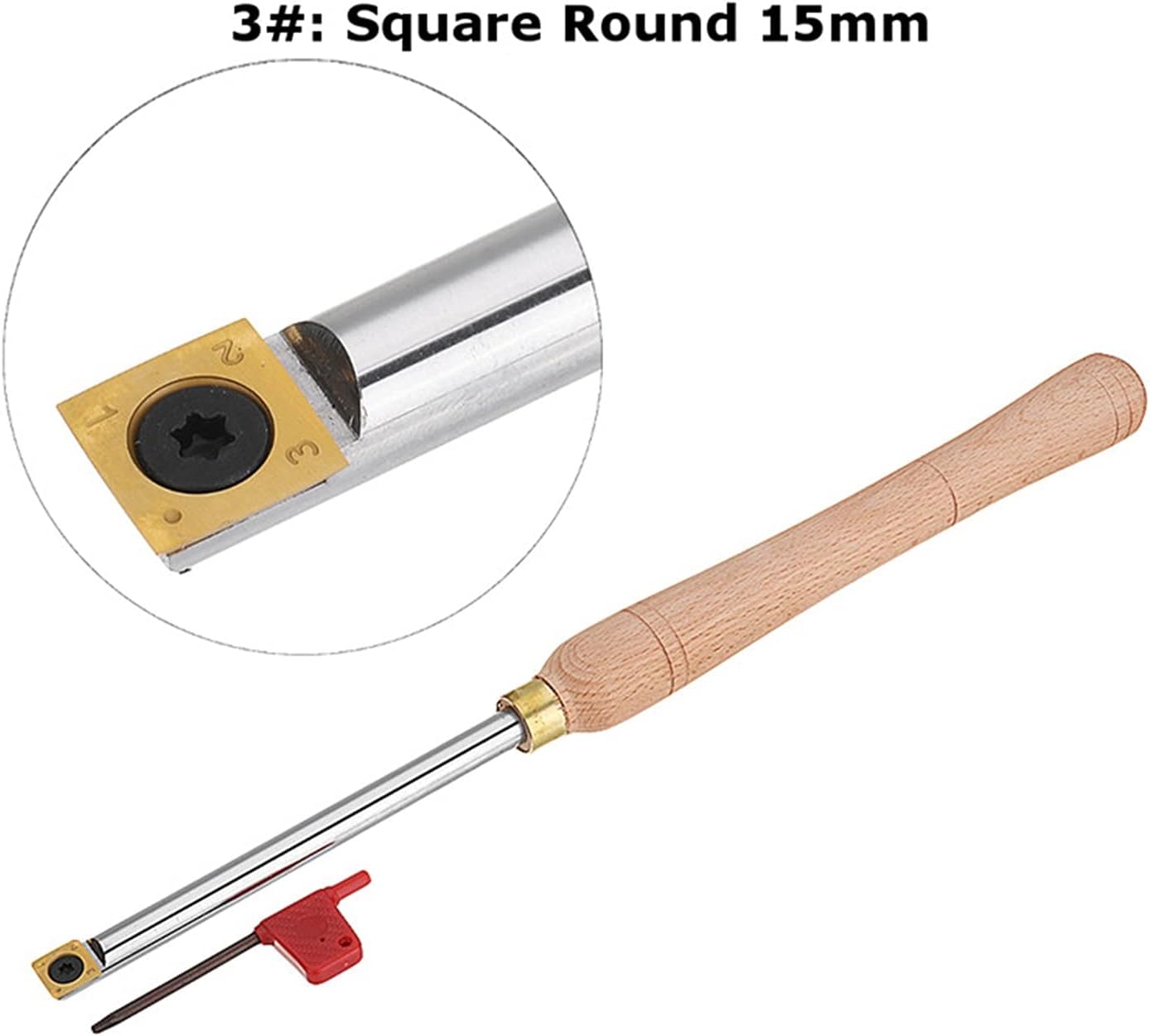 チタンコーティングされた木製の炭化物の挿入カッタースクエアシャンク木工ツールが付いている木の回転ツールの木製のハンドル マニュアル用