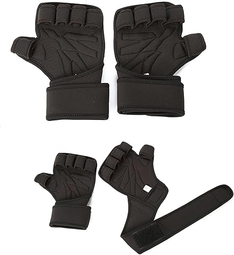 Miniatura 7 de Open Gym Gloves for Women and Men Weight Lifting Gloves with Wrist Fingerless Workout Gloves Sports Gloves