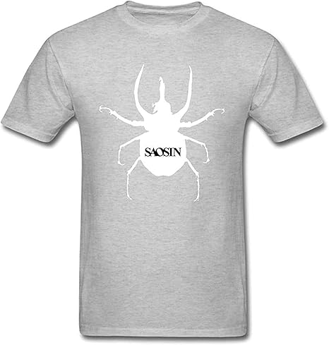 Amazon | メンズSaosinロゴトレンドTシャツニュートラルサンライト