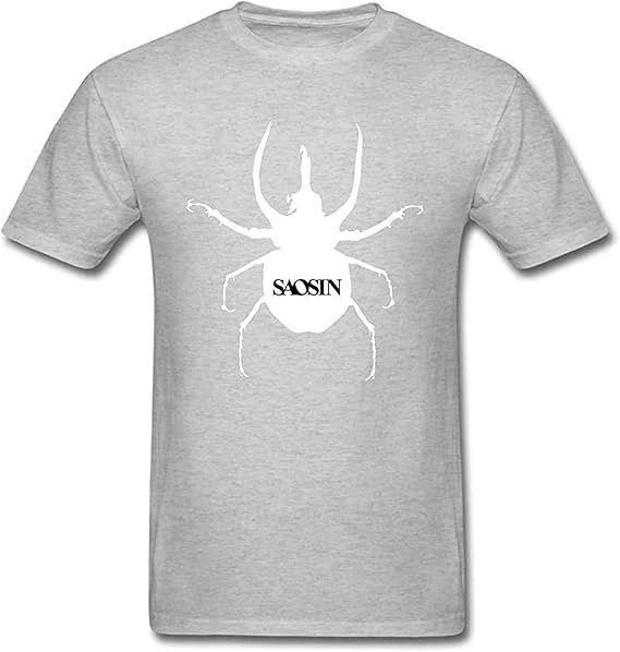 Amazon | メンズSaosinロゴトレンドTシャツニュートラルサンライト