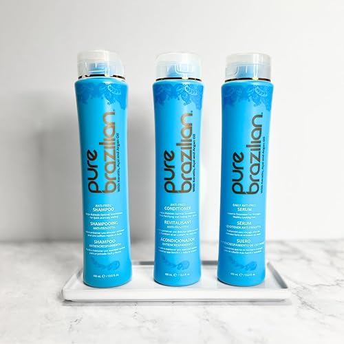 Miniatura 5 de Pure Brazilian Kit de 3 piezas antiencrespamiento champú hidratante, acondicionador nutritivo y suero restaurador, enriquecido con queratina y