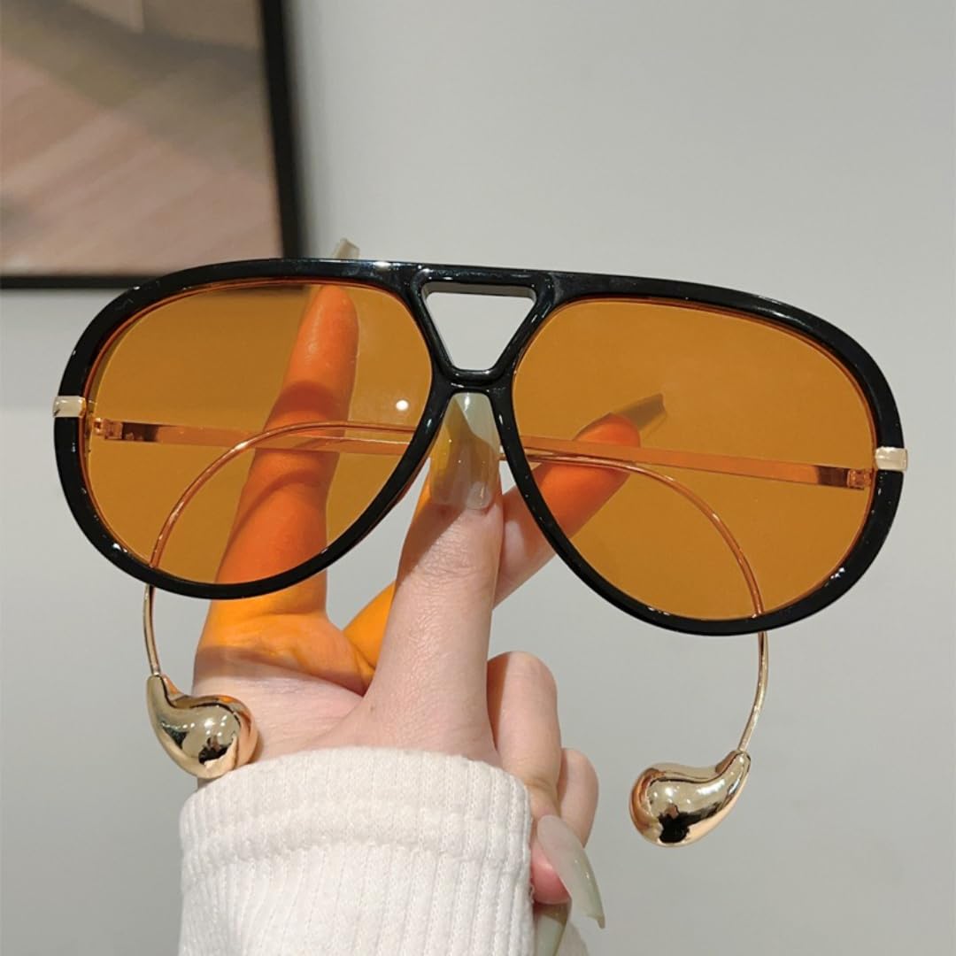 Occhiali da sole oversize alla moda con doppio ponte, sfumature sfumate, da donna, di lusso