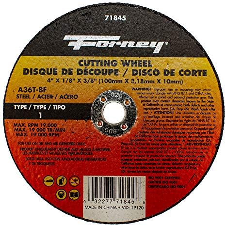 Disco Ossido Alluminio Disco Taglio Metallo Forney 71800 - 4.1/2 Pollici Per Smerigliatrice Angolare Ruote Per Tagliaerba - Foto 5