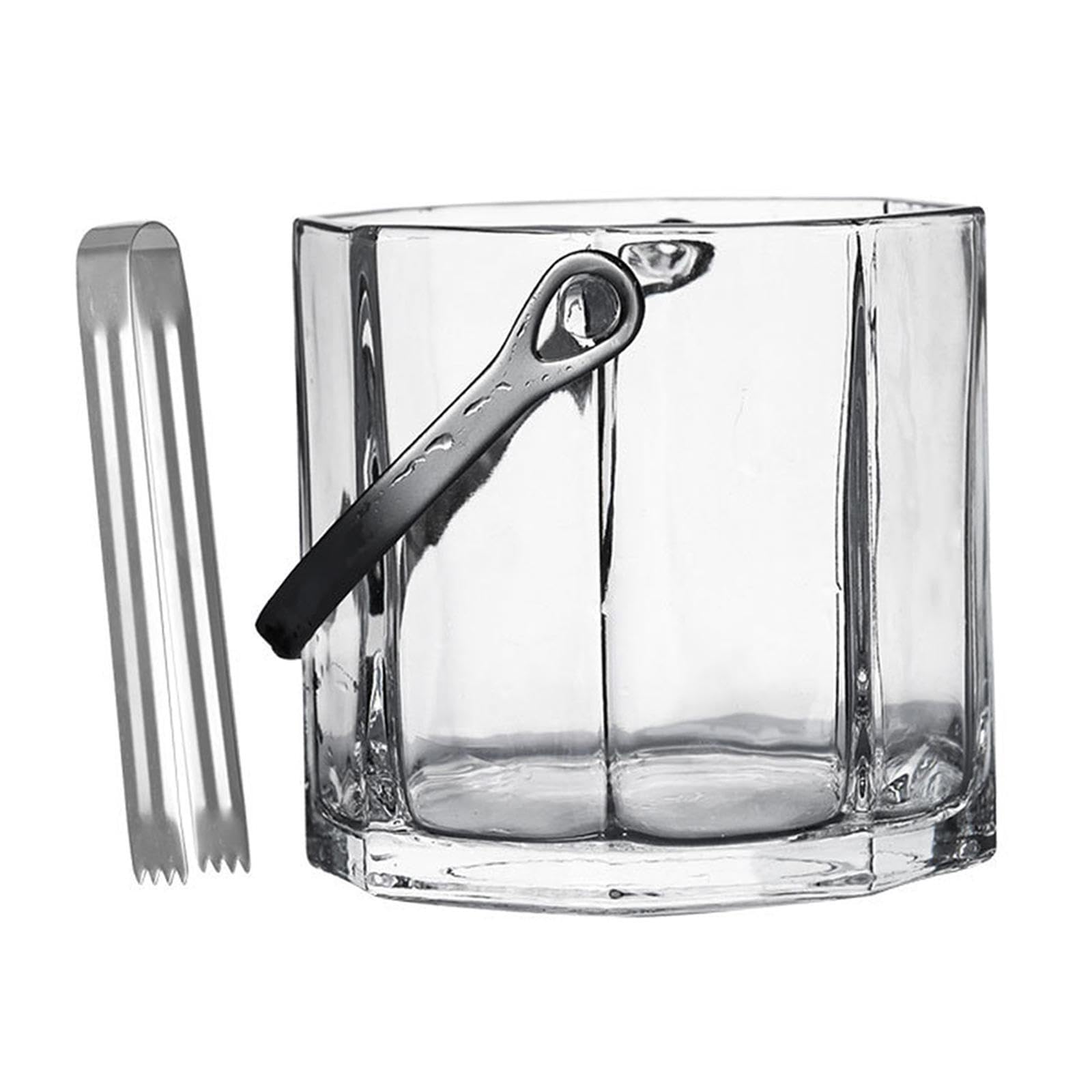 Cubo de hielo portátil con colador y pinza para barra de bar y coctelería doméstica