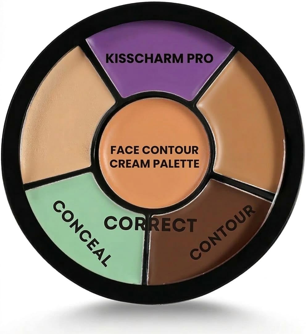 3-in-1 Face Makeup Palette – Concealer, Blush & Highlighter Kit | Oil-Control Pro Concealer for Dark Circles | Smooth Blendable Face Makeup Palette-image-19