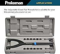 Vista 2 de Prokomon Juego de 15 piezas de llave de tuerca de pasador ajustable/Llave de embrague de ventilador de cilindro variable con soporte de polea