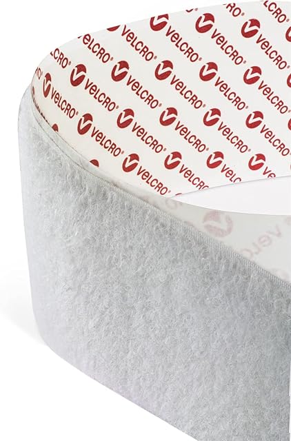 Velcro® Brand Hook and Loop Self Adhesive Sticky Back Tape Fastener in White 38mm Wide - 3.8cm Wide X 1 metre Long (White)