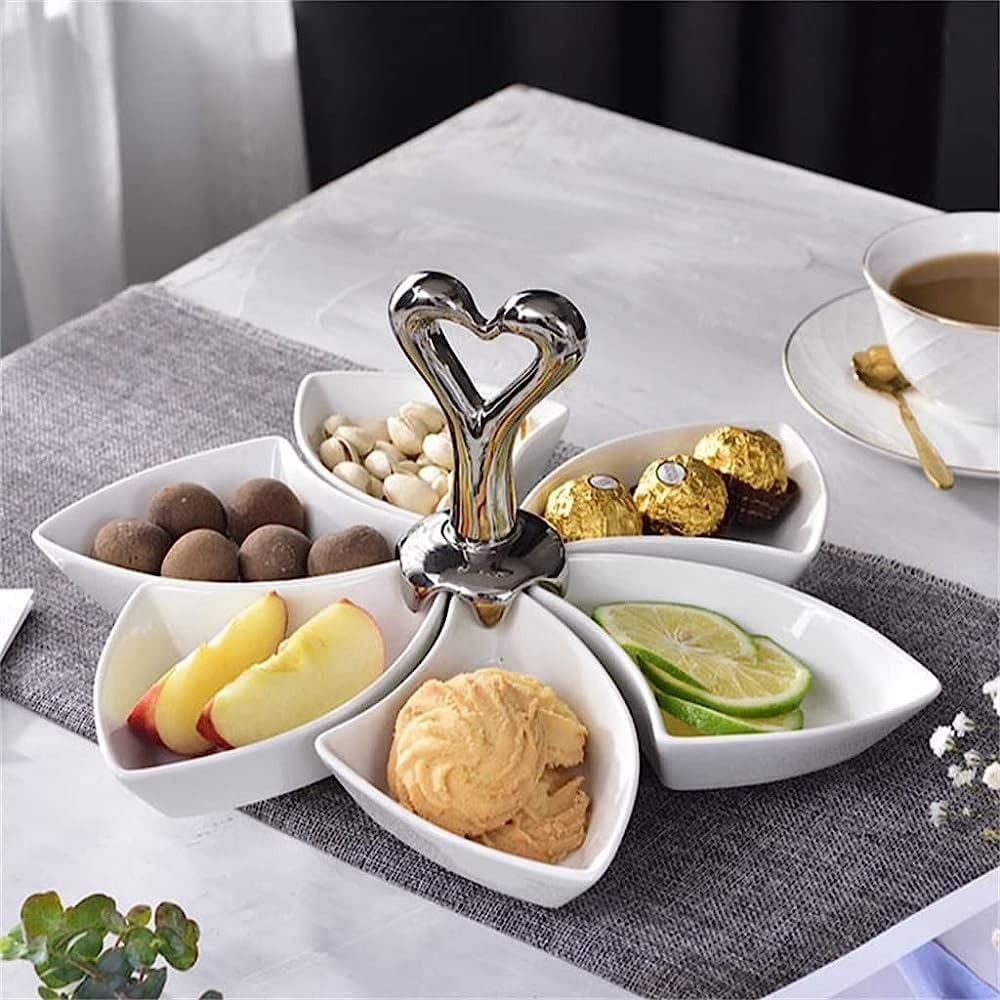 Snack-Teller, Keramik, rotierender Obstteller, kreativer Haushalt, multifunktionale Snack-Teller, Obstgerichte