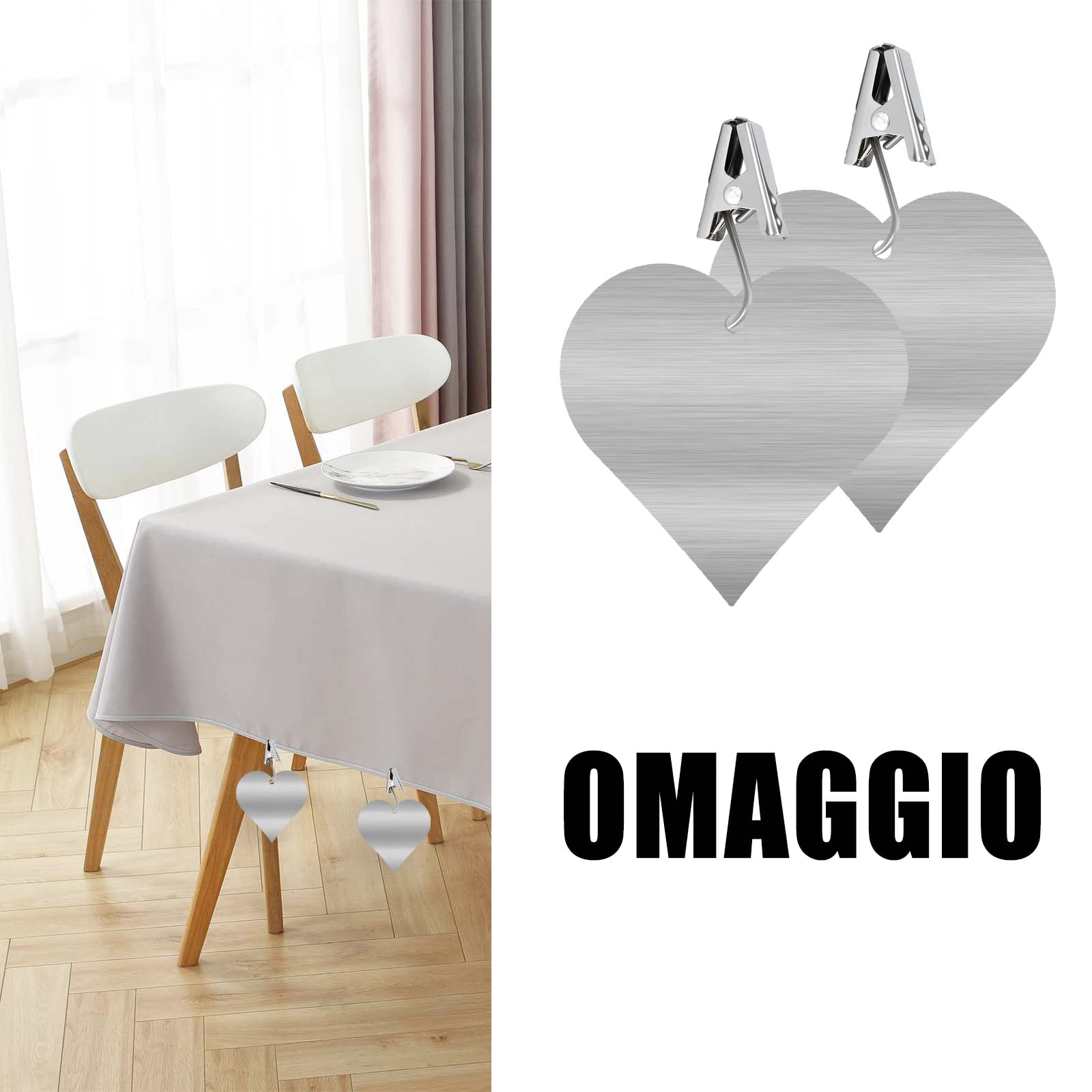 140X240CM Tovaglia Antimacchia Rettangolare - Elegante, Resistente e Idrorepellente per una Tavola Perfetta Omaggio 2 Pezzi Pinze Ferma Tovaglia