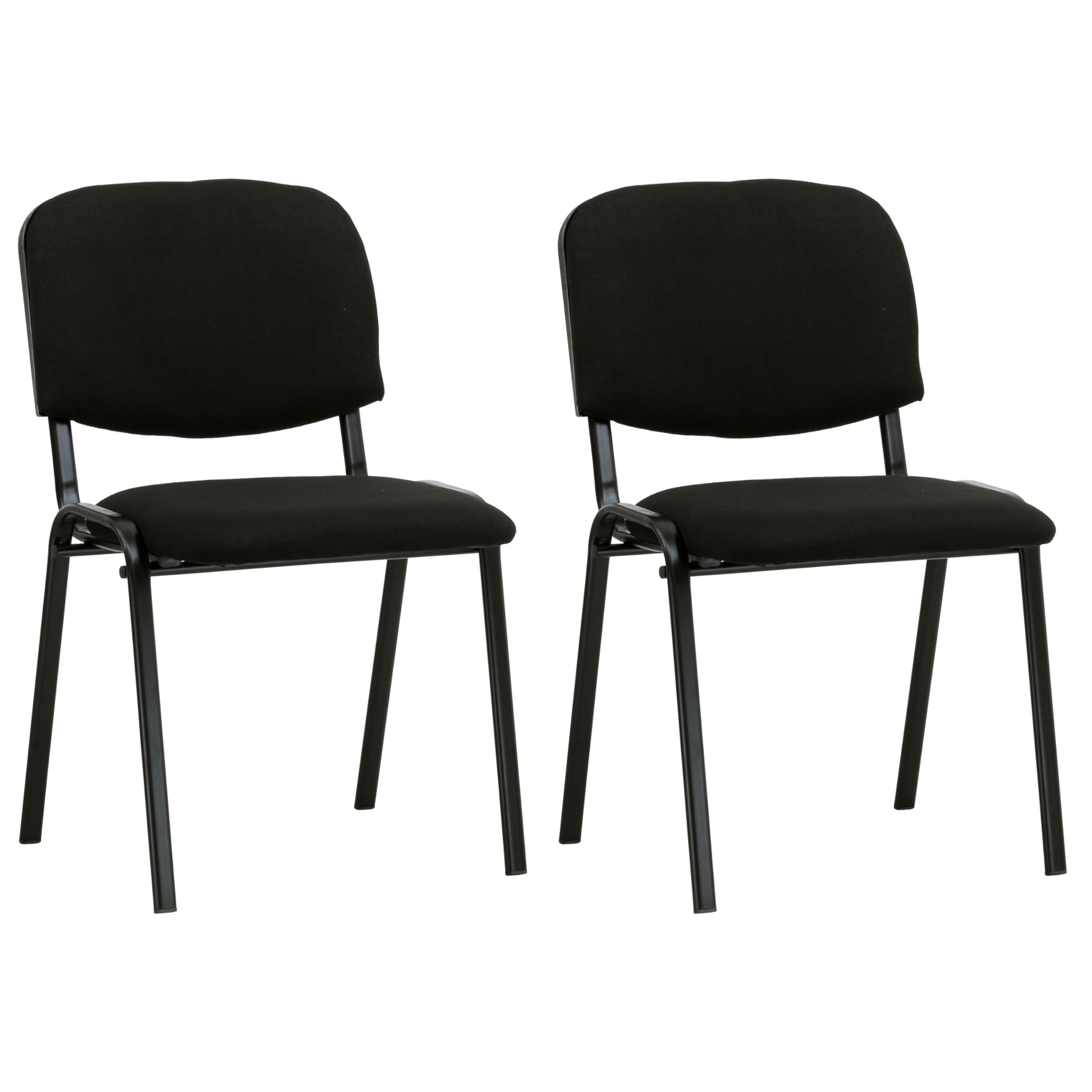 Totò Piccinni Sedia NEWS conferenza imbottita rivestita in tessuto con strttura in metallo sedia per riunioni o per sala d'attesa (2, Nero)