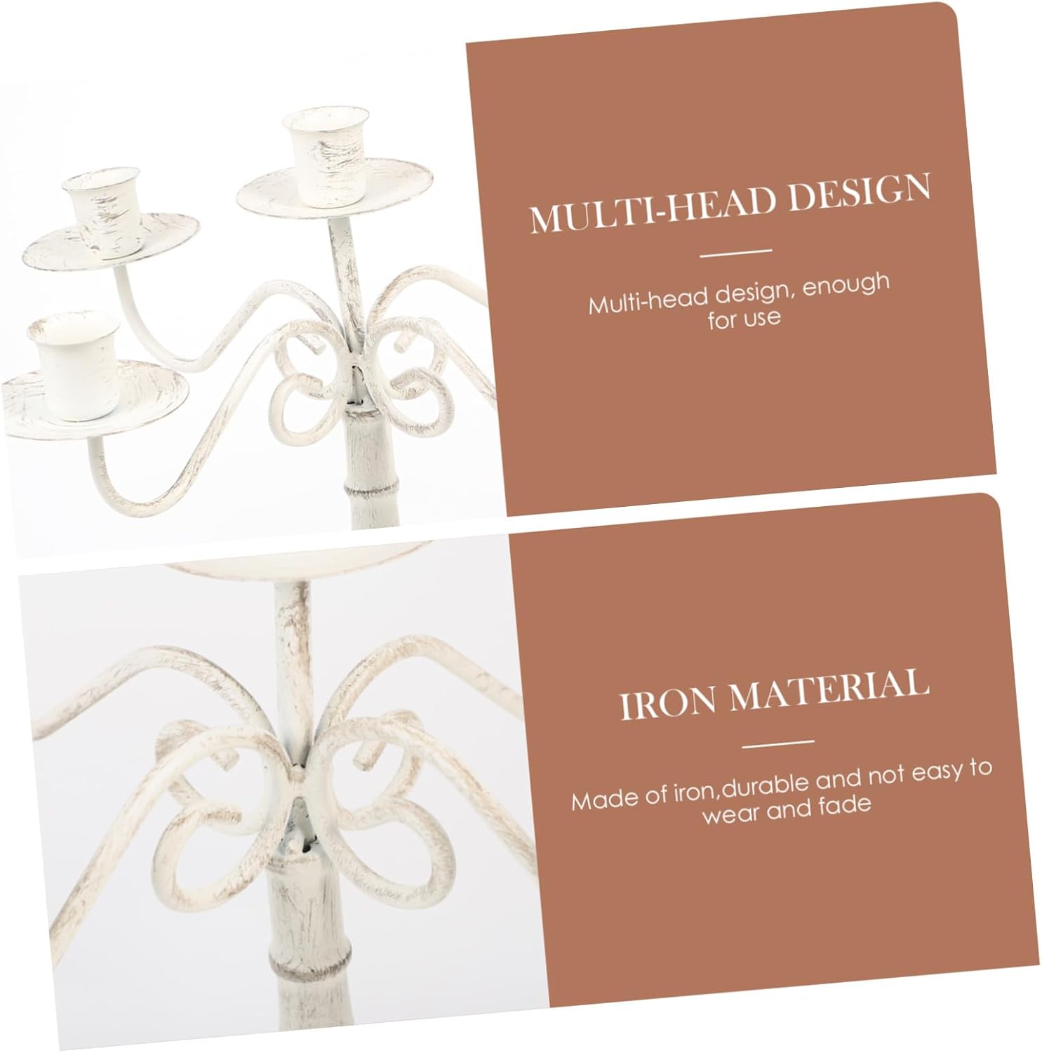 Vintage Style Multi-Head Iron Candelabrum Decorative Candle Stand for Weddings Parties and Home Decor Elegant Desktop Centerpiece with Timeless Appeal