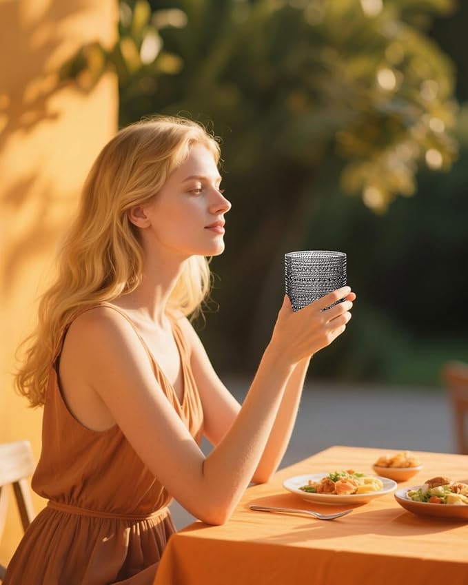 YOUBET 24 Vasos de Plástico Negro Hobnail 14 oz para Fiesta miniatura 9