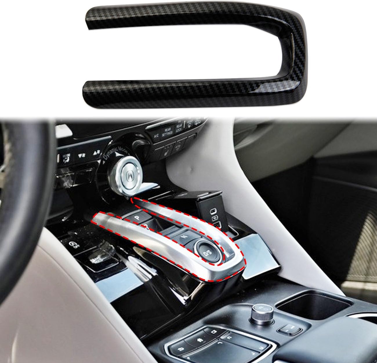 crosselec Carbon Fiber Center Console Shift Button Panel Cover Trim Accessories for 2022-2025 Acura MDX