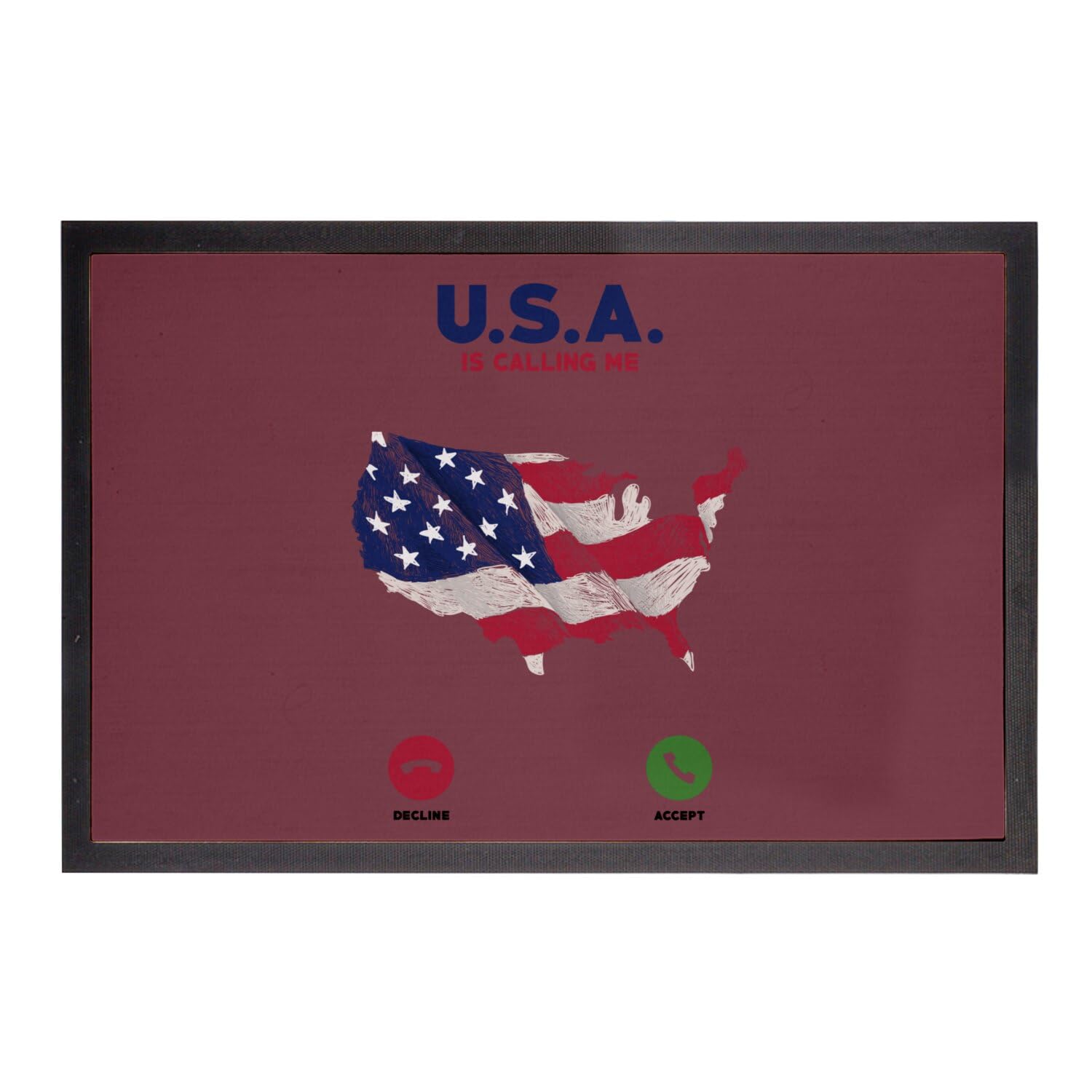Paillasson rouge USA drapeau New York 60x40cm pour tapis d'entrée intérieur et extérieur