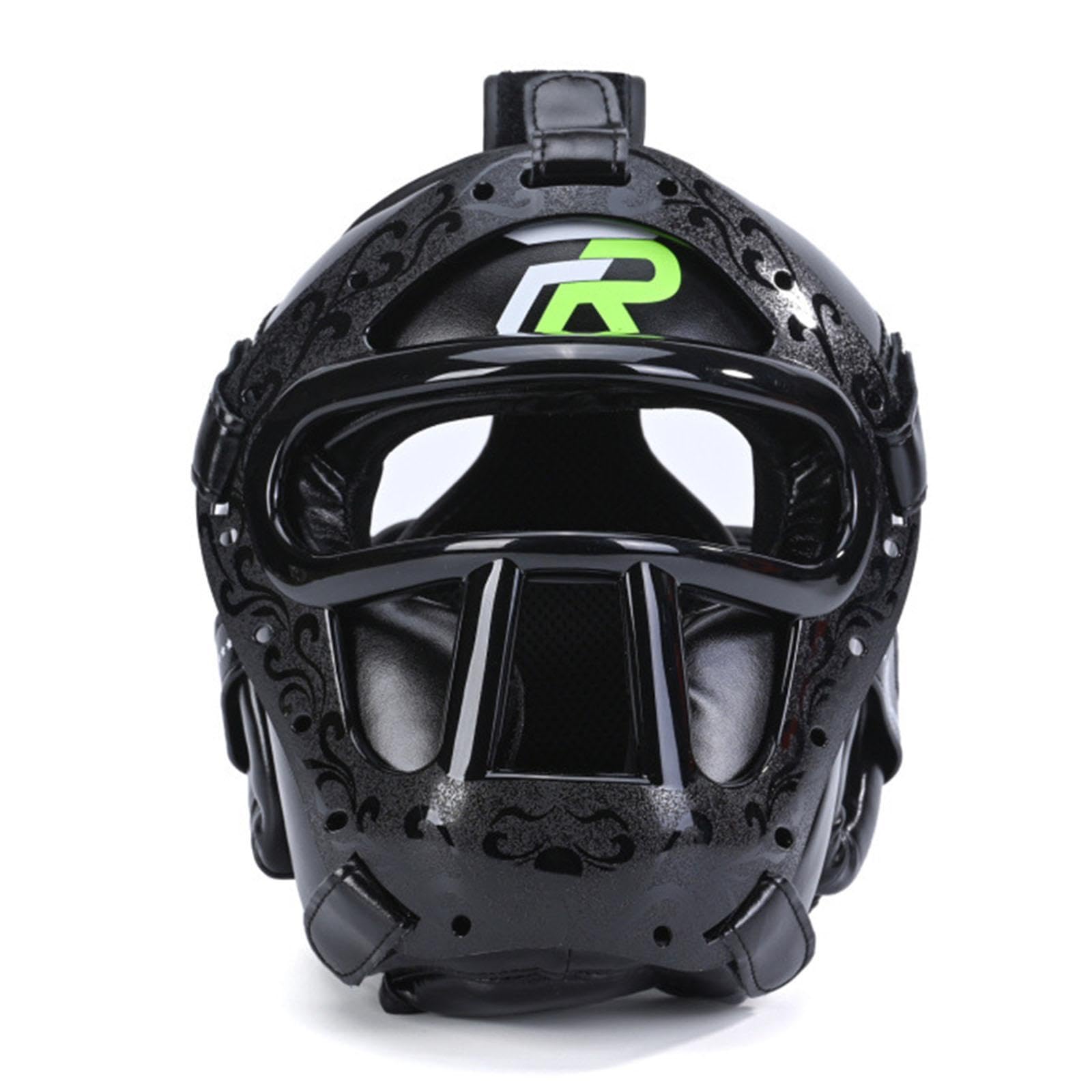Qianly Caschetto da, Equipaggiamento Protettivo, Casco, Protezione Integrale per Il Viso, Protezione per La Fronte E Le Orecchie per L'allenamento D