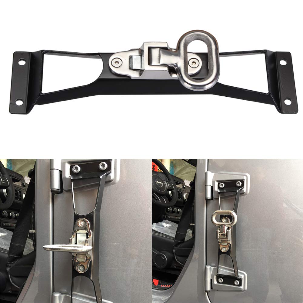 AUTOLED Door Hinges Folding Pedal Peg Ladder Stander Fit for Wrangler JK 2007-2016