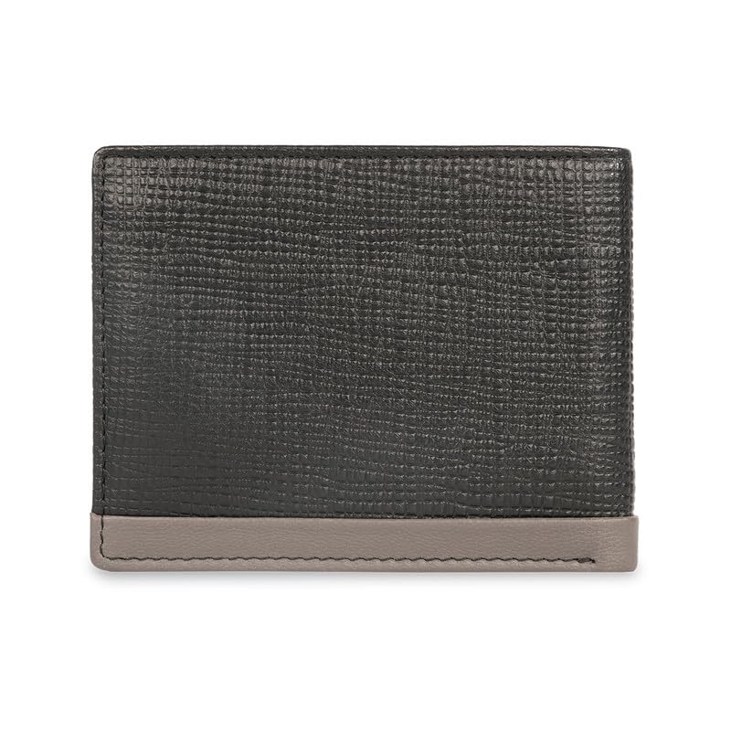 Image of UNITED COLORS OF BENETTON Men RFID Protected Barbon Slimfold Wallet - Black, No. of Card Slot: 8 | Saffiano Textured Slimfold Wallet with Side Closure | Leather