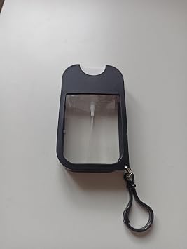 Silikon Kılıflı Sprey Şişesi 45 ml – Taşınabilir Anahtarlıklı Parfüm, Kolonya, Dezenfektan ve Oda Kokusu Dolum Şişesi (1, Siyah)