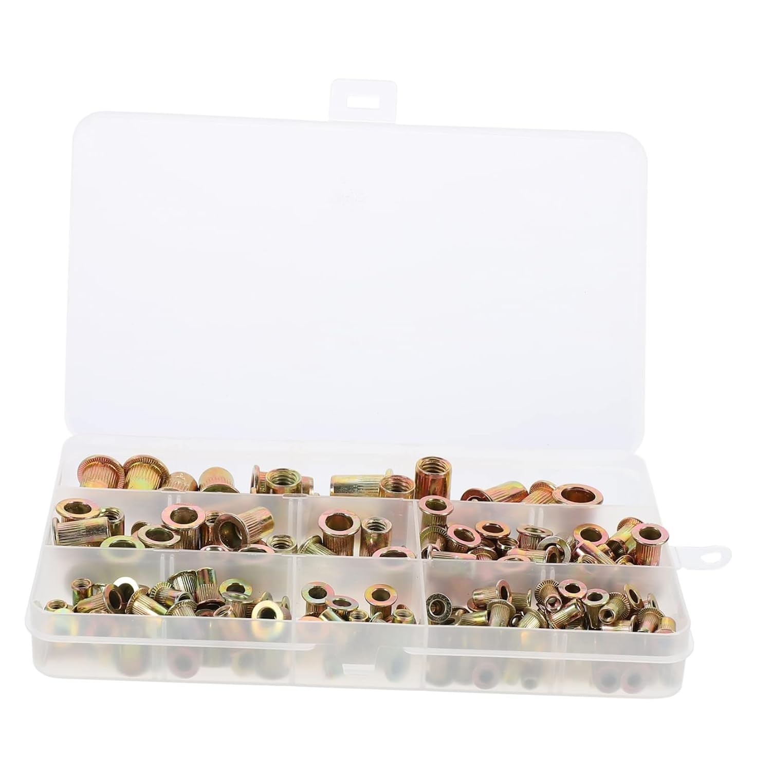Kit de 165 tuercas remachables zincadas de cabeza plana