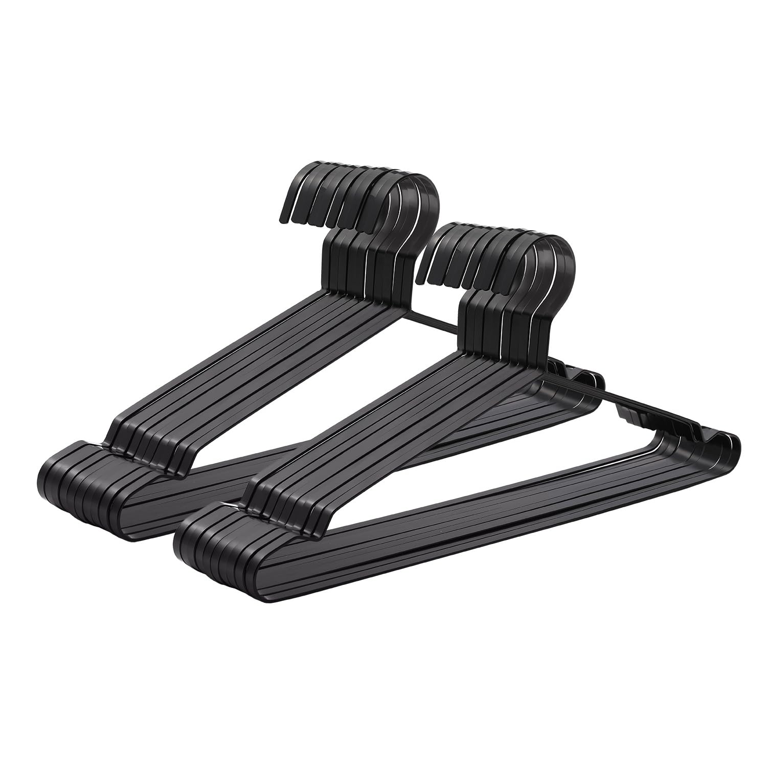WENKO Lot De 20 Cintres Alessia | Cintre Métal Gain De Place, Surface Antidérapante, Idéal Pour Manteaux, Vestes, Robes | 41x21,5 Cm, épaisseur 5 Mm | Gris