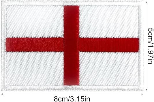 2Pcs England Flag Patch,St George Flag Patches,8x5cm,Embroidered Sew on | England Flag Patch with Hook & Loop Fasten,Clothes Patches for Uniform Backpacks Jackets Caps Pants,St George Patches