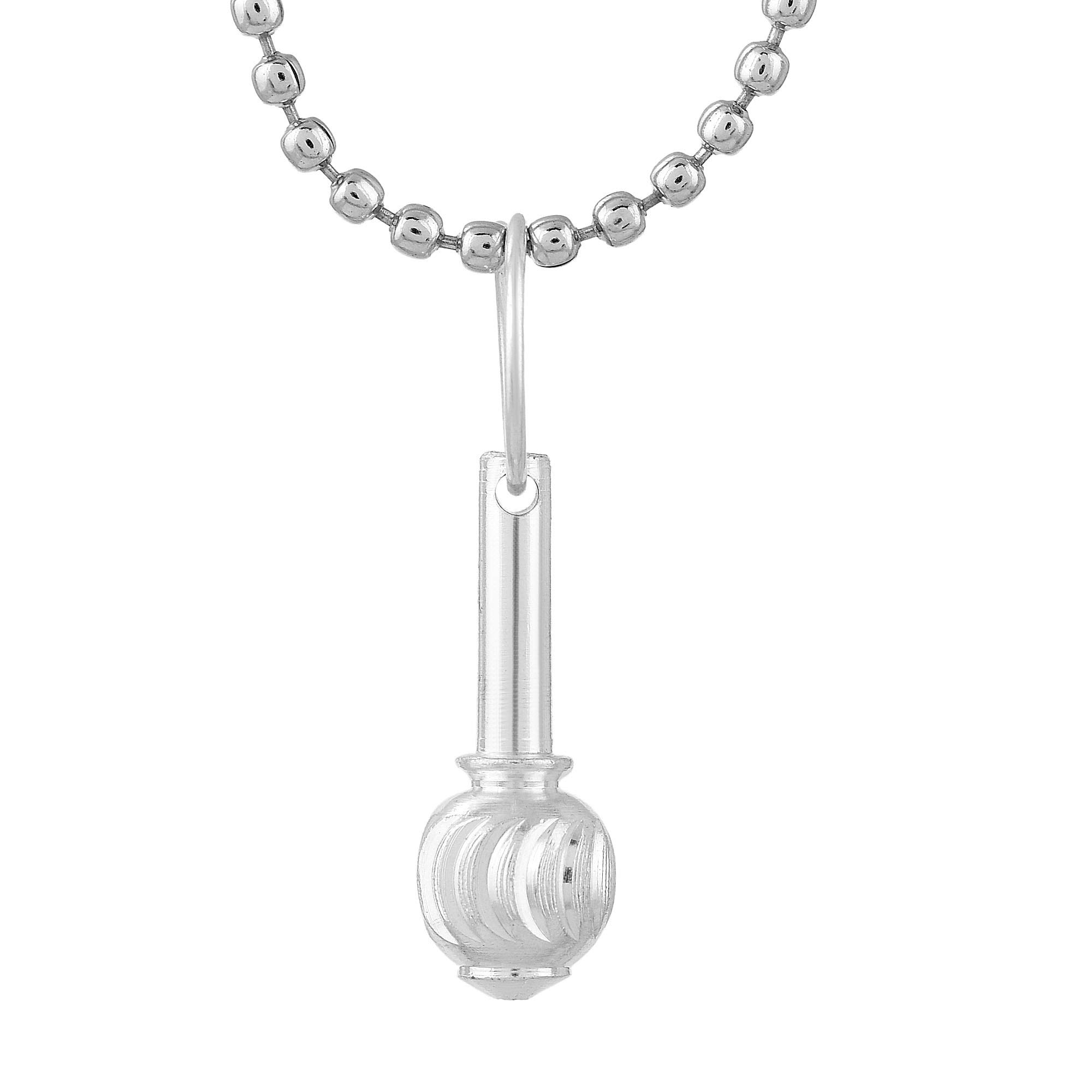 Zumrut Brass Cute Small Size Handcrafted Silver Plated Bajrang Bali Hanuman Gada Pawanputra Gada Bajrangi Bhaijan Ghota, Hanuman Temple Fashion Necklace Pendant Religious Jewllery for Men/Women (B09PR7965Z) Amazon Price History, Amazon Price Tracker