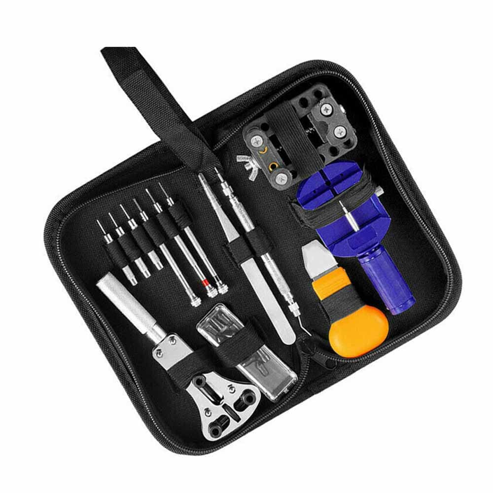 Watch Repair Tools Kit,21Pcs Watchmaker Tool Bag with Adjustment Tool Back Case Opener Remover Spring Bar Pins