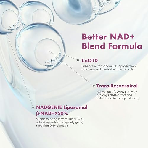 Miniatura 3 de VHC Suplemento NAD+, LiposoVHCmal alternativo NMN con CoQ10, Trans-Resveratrol, D-Ribosa para Mujeres y Hombres, Apoya la Renovación Celular,