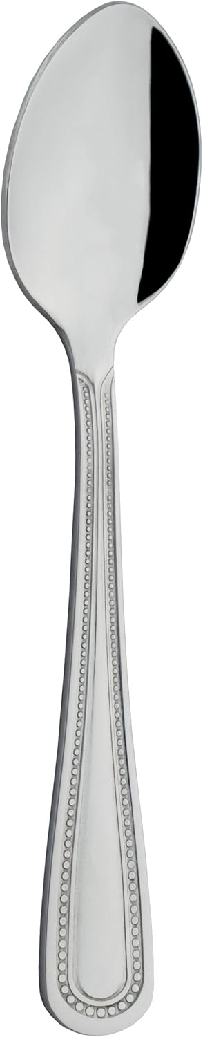 Grunwerg Classic Bead Coffee Spoons, 18/0 Stainless Steel, Mirror Finish - Everyday Parish Cutlery (Pack of 12)
