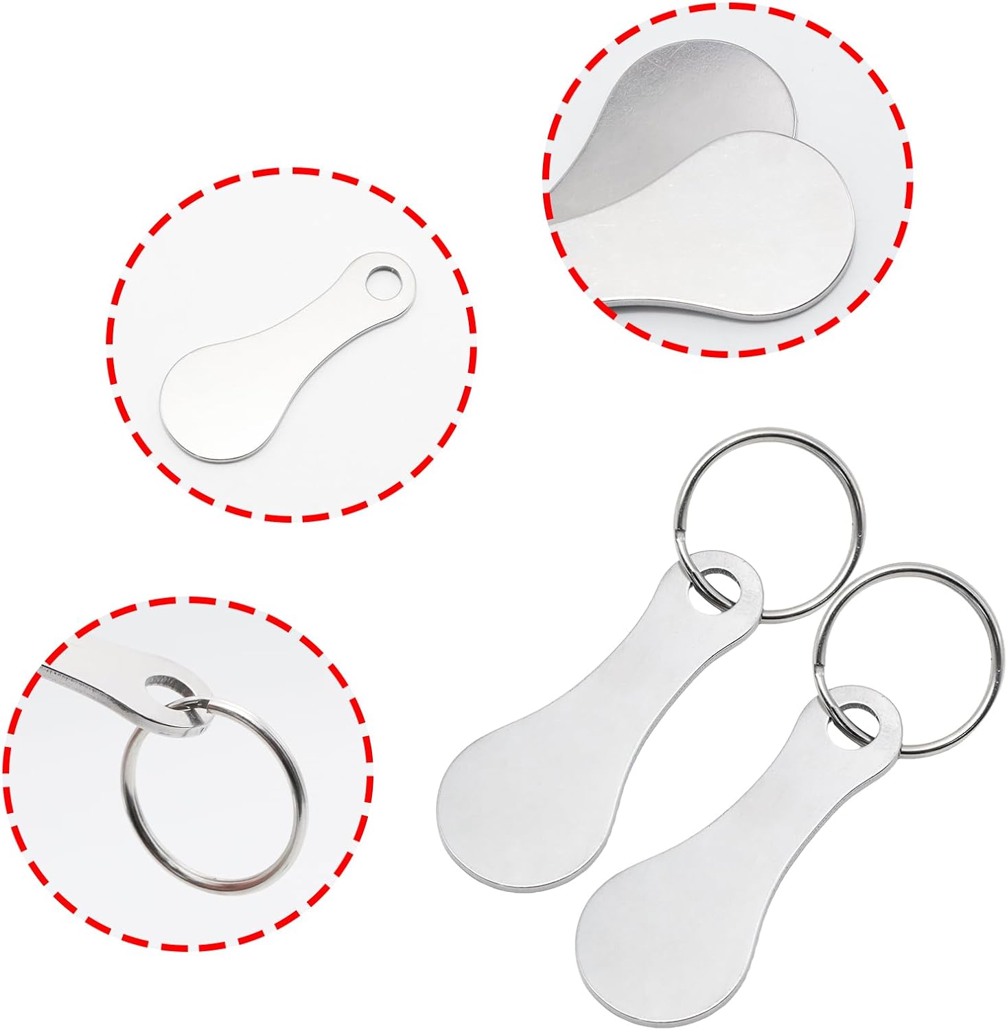 PINE & LINEN Shopping Trolley Token,Alloy Key Ring Quarter Holder Keychain Lightweight Keyring for Grocery Shopping Cart