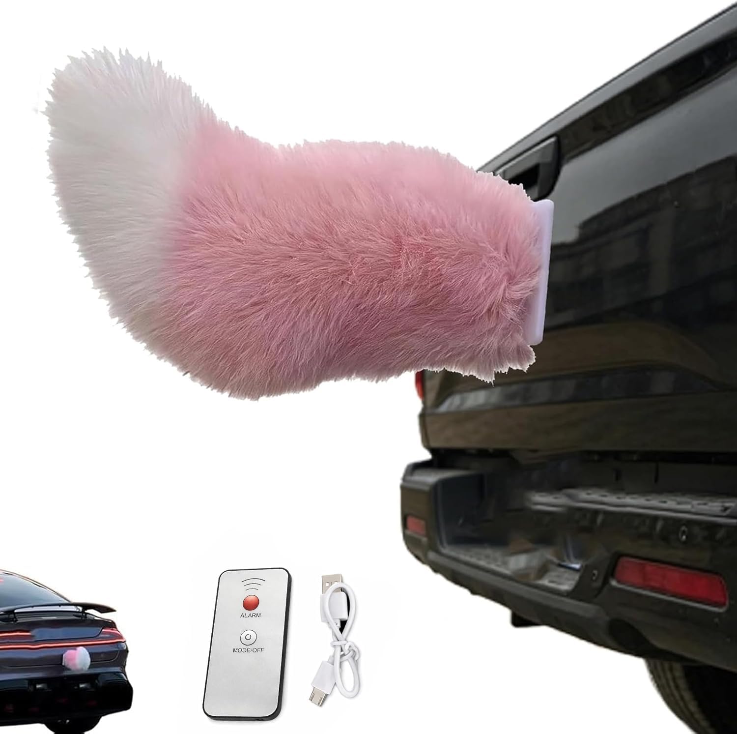 Wagging Tail For Car | Remote Control Electric Furry Car Tail | Moving Fox Tails For Cars Trunk | Cute Plush Exterior Accessories | Handmade Rechargeable Auto Swing Charm Decor