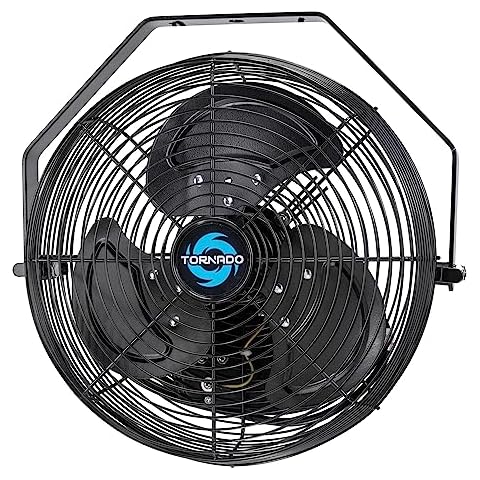 Tornado 12 Inch Outdoor Rated IPX4 Water-Resistant High Velocity Metal Industrial Wall Mount Fan Cover